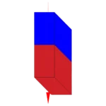 Block-shaped neodymium magnet with single pole magnetization through the length, highlighting the magnetic field orientation along the longest axis.